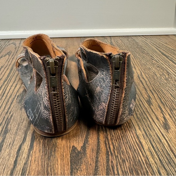 Bed Stu Leather Soto Distressed Black Sandals Size 7 - Picture 5 of 8